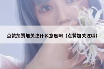 点赞加赞加关注什么意思啊（点赞加关注哦）