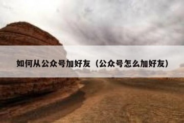 如何从公众号加好友（公众号怎么加好友）