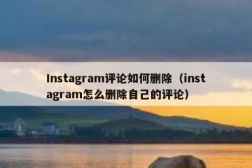 Instagram评论如何删除（instagram怎么删除自己的评论）