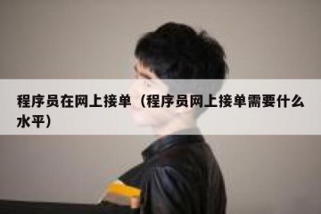 程序员在网上接单（程序员网上接单需要什么水平）