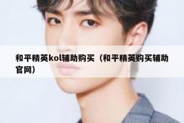 和平精英kol辅助购买（和平精英购买辅助官网）