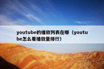 youtube的播放列表在哪（youtube怎么看播放量排行）