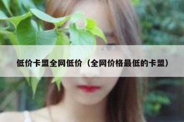 低价卡盟全网低价（全网价格最低的卡盟）