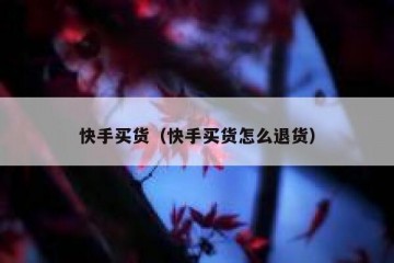 快手买货（快手买货怎么退货）