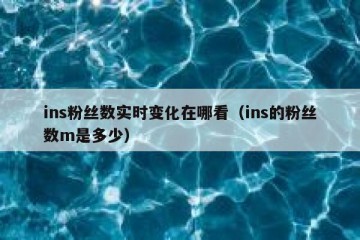 ins粉丝数实时变化在哪看（ins的粉丝数m是多少）