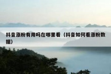 抖音涨粉有用吗在哪里看（抖音如何看涨粉数据）