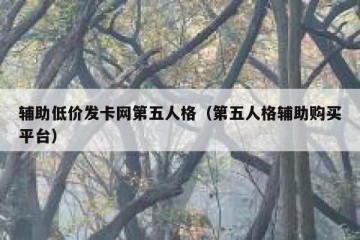 辅助低价发卡网第五人格（第五人格辅助购买平台）
