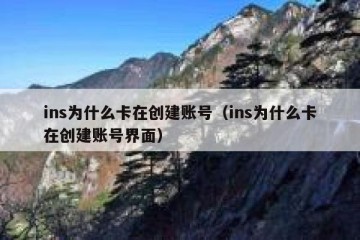 ins为什么卡在创建账号（ins为什么卡在创建账号界面）