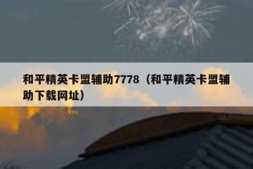 和平精英卡盟辅助7778（和平精英卡盟辅助下载网址）