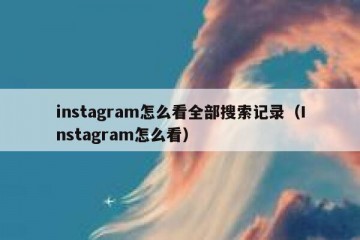 instagram怎么看全部搜索记录（Instagram怎么看）