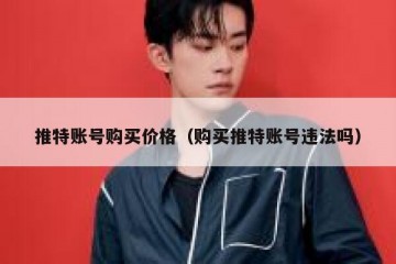 推特账号购买价格（购买推特账号违法吗）