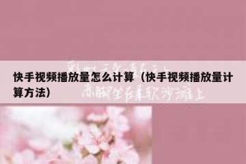 快手视频播放量怎么计算（快手视频播放量计算方法）