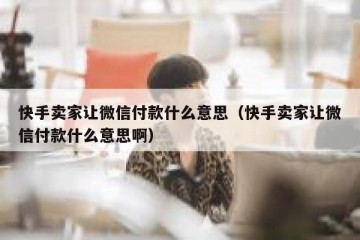 快手卖家让微信付款什么意思（快手卖家让微信付款什么意思啊）