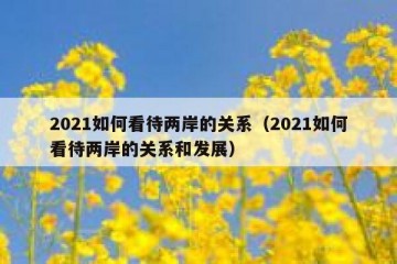 2021如何看待两岸的关系（2021如何看待两岸的关系和发展）