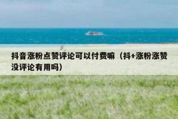 抖音涨粉点赞评论可以付费嘛（抖+涨粉涨赞没评论有用吗）