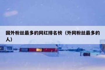 国外粉丝最多的网红排名榜（外网粉丝最多的人）