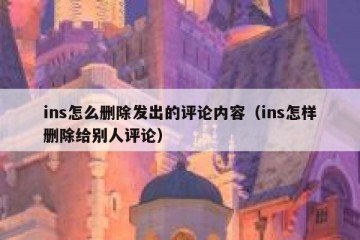ins怎么删除发出的评论内容（ins怎样删除给别人评论）