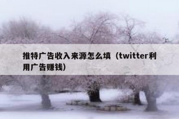 推特广告收入来源怎么填（twitter利用广告赚钱）