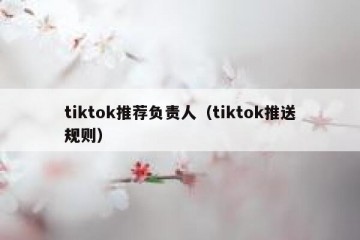 tiktok推荐负责人（tiktok推送规则）