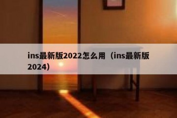 ins最新版2022怎么用（ins最新版2024）