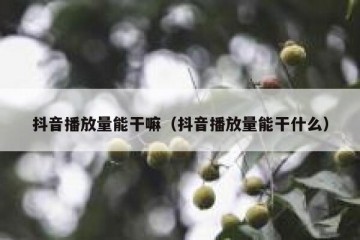 抖音播放量能干嘛（抖音播放量能干什么）
