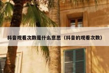 抖音观看次数是什么意思（抖音的观看次数）
