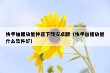 快手加播放量神器下载安卓版（快手加播放量什么软件好）