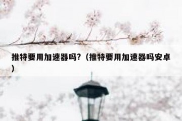 推特要用加速器吗?（推特要用加速器吗安卓）