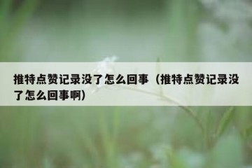 推特点赞记录没了怎么回事（推特点赞记录没了怎么回事啊）