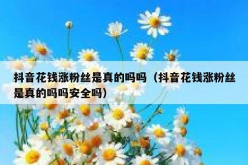 抖音花钱涨粉丝是真的吗吗（抖音花钱涨粉丝是真的吗吗安全吗）