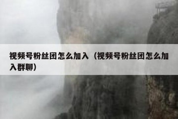 视频号粉丝团怎么加入（视频号粉丝团怎么加入群聊）