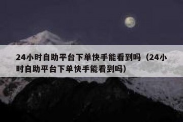 24小时自助平台下单快手能看到吗（24小时自助平台下单快手能看到吗）