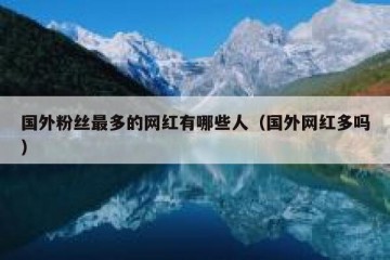 国外粉丝最多的网红有哪些人（国外网红多吗）