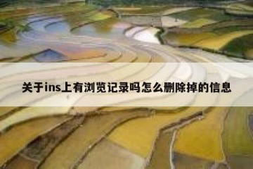 关于ins上有浏览记录吗怎么删除掉的信息