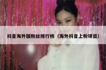 抖音海外版粉丝排行榜（海外抖音上粉项目）