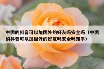 中国的抖音可以加国外的好友吗安全吗（中国的抖音可以加国外的好友吗安全吗知乎）
