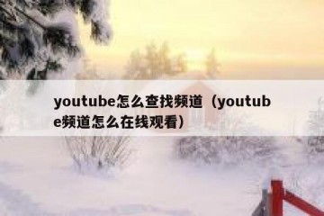 youtube怎么查找频道（youtube频道怎么在线观看）