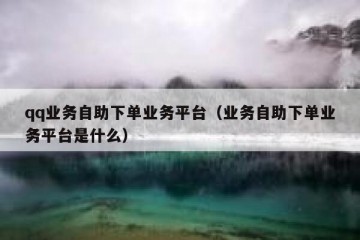 qq业务自助下单业务平台（业务自助下单业务平台是什么）