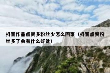 抖音作品点赞多粉丝少怎么回事（抖音点赞粉丝多了会有什么好处）