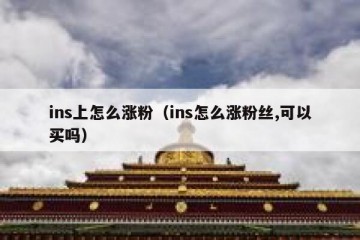ins上怎么涨粉（ins怎么涨粉丝,可以买吗）