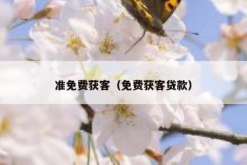 准免费获客（免费获客贷款）