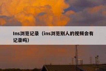 Ins浏览记录（ins浏览别人的视频会有记录吗）