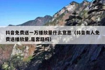 抖音免费送一万播放量什么意思（抖音有人免费送播放量,是套路吗）