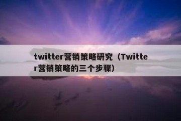 twitter营销策略研究（Twitter营销策略的三个步骤）