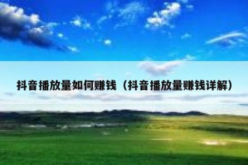 抖音播放量如何赚钱（抖音播放量赚钱详解）