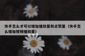 快手怎么才可以增加播放量和点赞量（快手怎么增加视频播放量）