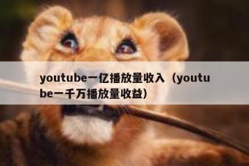 youtube一亿播放量收入（youtube一千万播放量收益）