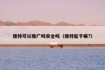 推特可以推广吗安全吗（推特能干嘛?）