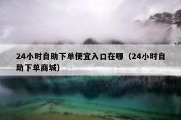 24小时自助下单便宜入口在哪（24小时自助下单商城）