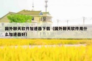 国外聊天软件加速器下载（国外聊天软件用什么加速器好）